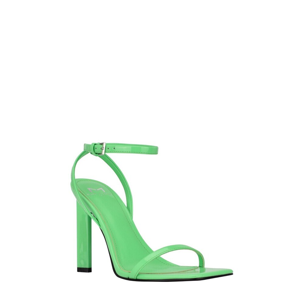Marc Fisher Arthur Sandal Women 7.5 Green Leather Square Toe Ankle Strap JOBB260